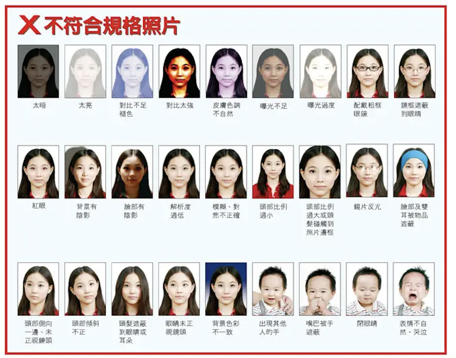 不符合規格照片示意